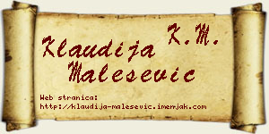 Klaudija Malešević vizit kartica